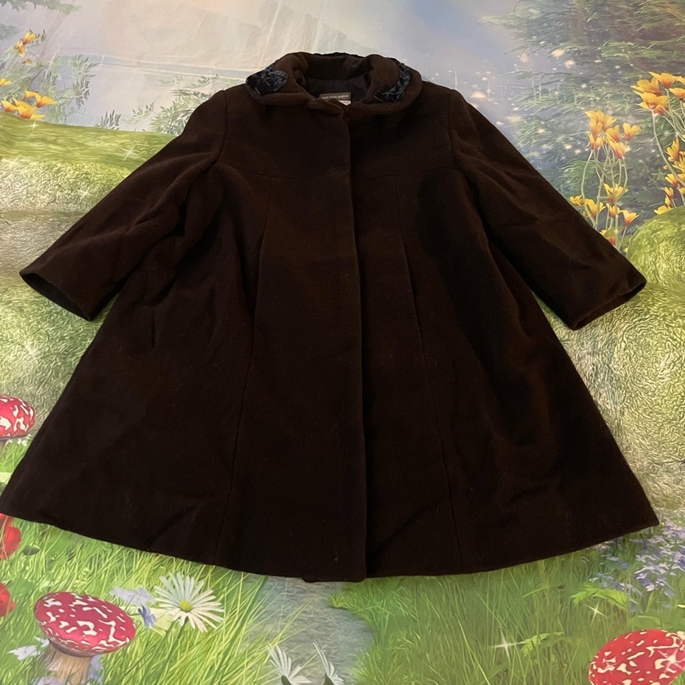 Saks Fifth Avenue, Vintage Wool Blend Coat, Kids, Navy, Made in Italy